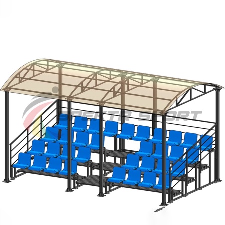 Купить Трибуна для зрителей 4 ряда на 34 места с навесом и перилами в Заволжье 